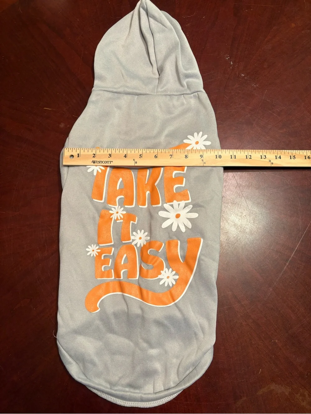 Take It Easy Light Gray & Orange Dog Hoodie